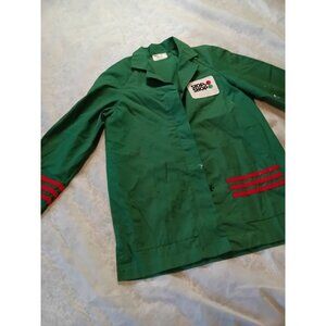 Vintage Green Stop & Shop Employee Uniform Jacket Medium Cotton Blend